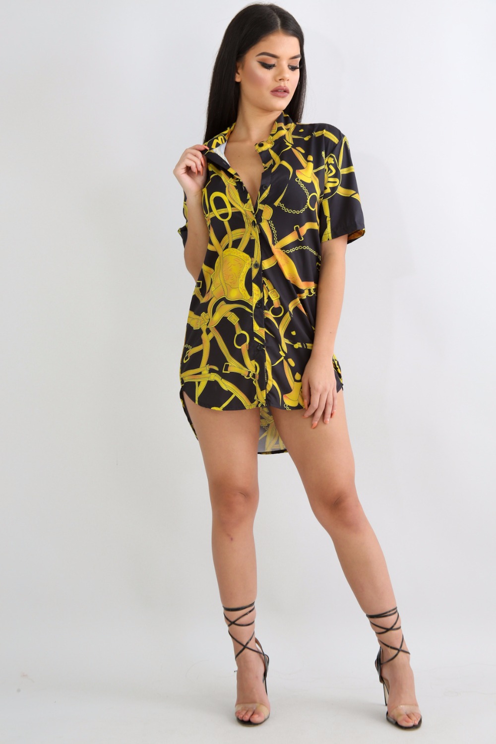 2018 New Summer Long Design Women Blouses Shirts Printed Down Collar Shirt Female Clothing Casual Lady Big Size Tops, Gold
2018 New Summer Long Design Women Blouses Shirts Printed Down Collar Shirt Female Clothing Casual Lady Big Size Tops, Gold
