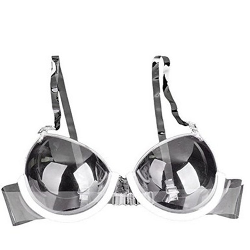 Women Sexy Push Up Lingerie Bras Underwear TPU PVC Transparent Clear Bra Ultra Thin Straps Invisible Bras