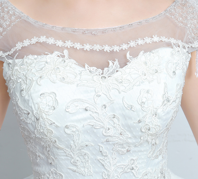 Real Photo White Fashion Classic Vestido De Noiva 2017 New Korean style Elegant Princess Sweetheart Lace with Appliques Bead