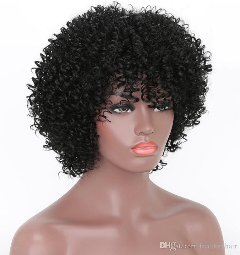 Wholesale Synthetic Hair Wig Short Kinky Curly For Africa American Women Full Wig Black Color Heat Resistant Fiber Synthetic Wigs None Lace
Wholesale Synthetic Hair Wig Short Kinky Curly For Africa American Women Full Wig Black Color Heat Resistant Fiber Synthetic Wigs None Lace
