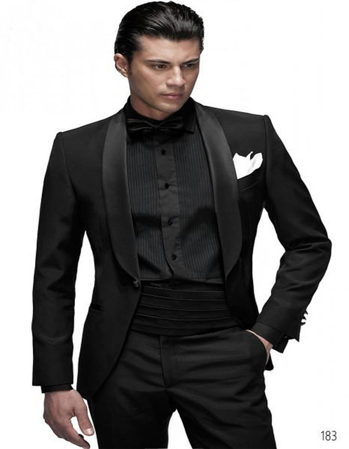 One Button Black Satin Groom Tuxedos Beautiful Men Formal Suits Men Wear Wedding Prom Dinner Suits Custom Made(Jacket+Pants+Tie+Girde)NO;743, Same as image
One Button Black Satin Groom Tuxedos Beautiful Men Formal Suits Men Wear Wedding Prom Dinner Suits Custom Made(Jacket+Pants+Tie+Girde)NO;743, Same as image