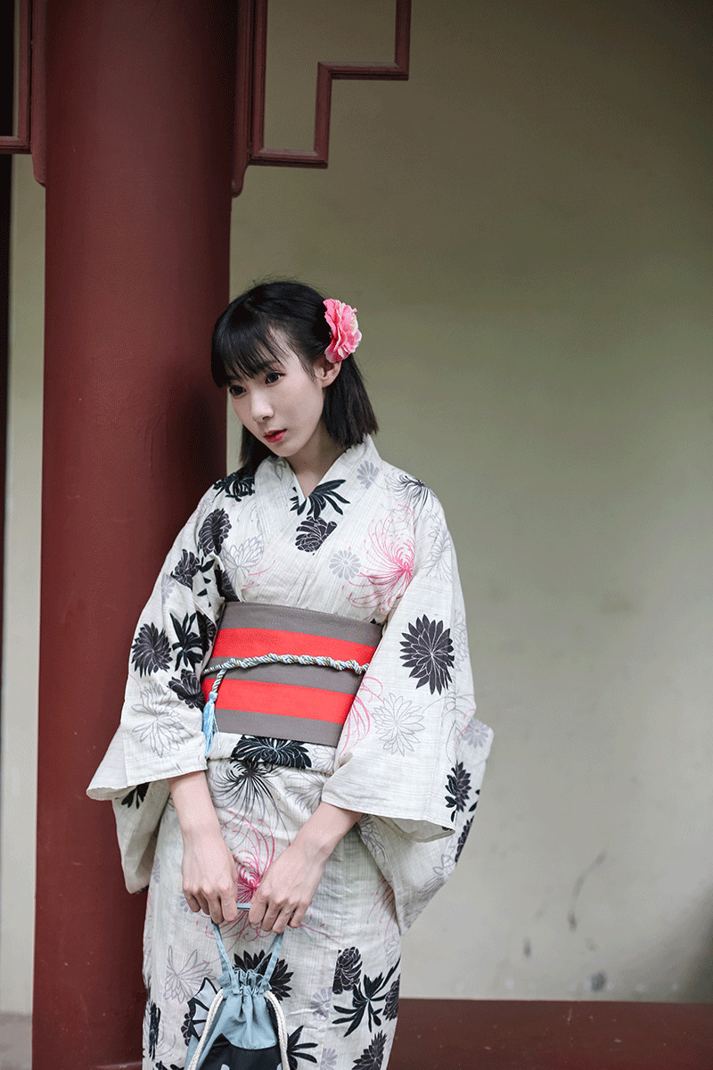 Japanese Standard kimono bathrobe suits traditional summer sacrifice Dress Lady Linen formal modified version kimono Beige Blue