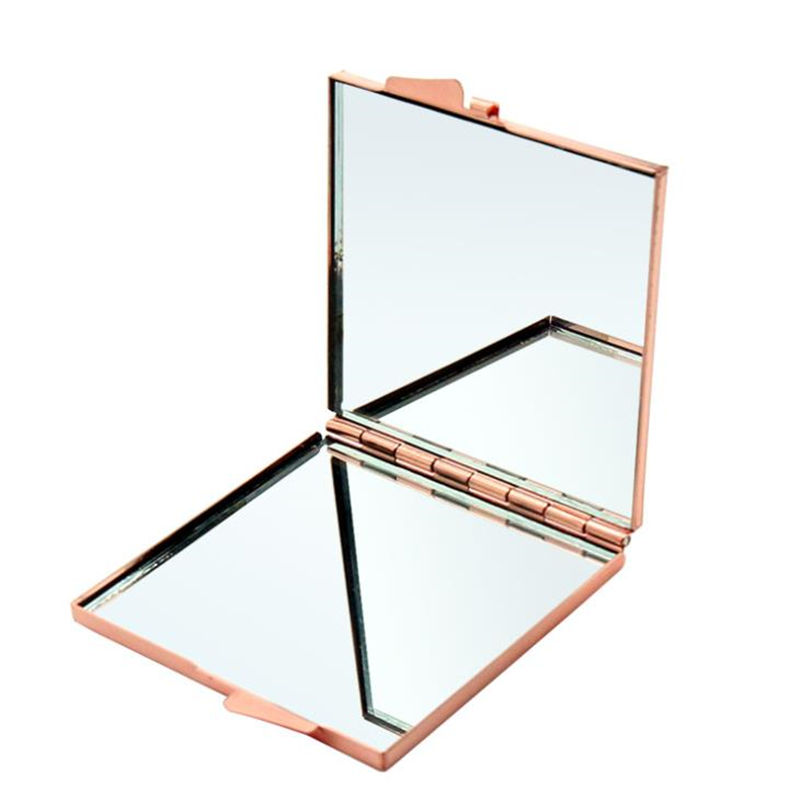 Square Compact mirror DIY Portable Metal cosmetic Foldable makeup mirror for gift fast shipping F1281
