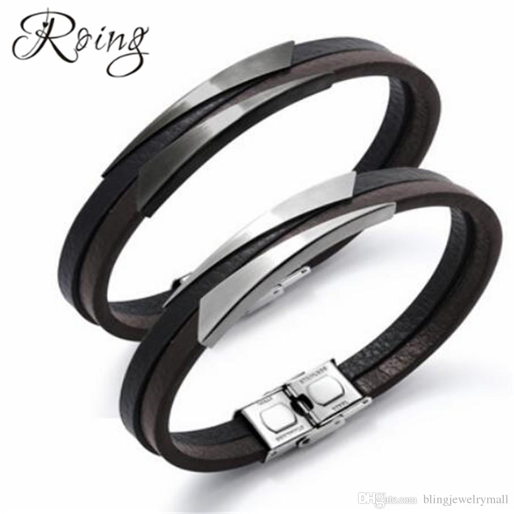 Roing Double Layers Black Leather Bracelets For Men Punk Braided Wrist Wrap Bangle Casual Jewelry Gift RO1297
Roing Double Layers Black Leather Bracelets For Men Punk Braided Wrist Wrap Bangle Casual Jewelry Gift RO1297