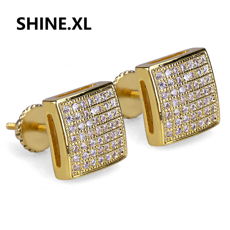 New Custom Gold/Silver Color hip Hop Iced Out Cubic Zircon Square Stud Earring with Block Screw Back Party Jewelry
New Custom Gold/Silver Color hip Hop Iced Out Cubic Zircon Square Stud Earring with Block Screw Back Party Jewelry