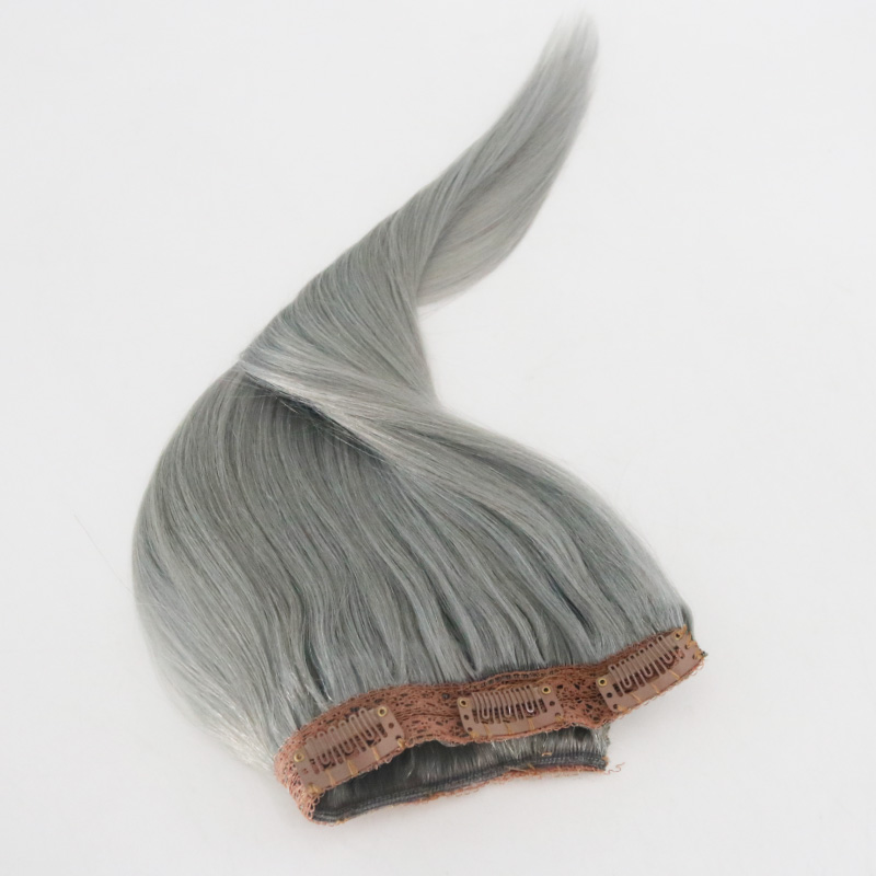 5 Clips One Piece Clip In Human Hair Extensions With Lace Straight Brazilian Virgin Hair Pure Color #Silver