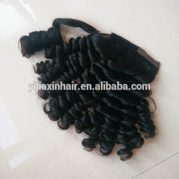 100g-160g human hair ponytail hairpieces clip in fahsion curly human hair drawstring ponytail hair extension for black women 10-22inch 1b