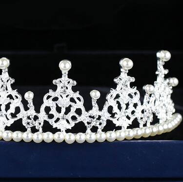 hot sale wedding crown pearls rhinestone bridal hair accessorie fascinator crown tiara zapatos de las novias blancos coronas de la boda