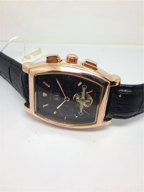 Luxury Leather style TEVISE watch , mechanical automatic watch for men TE15