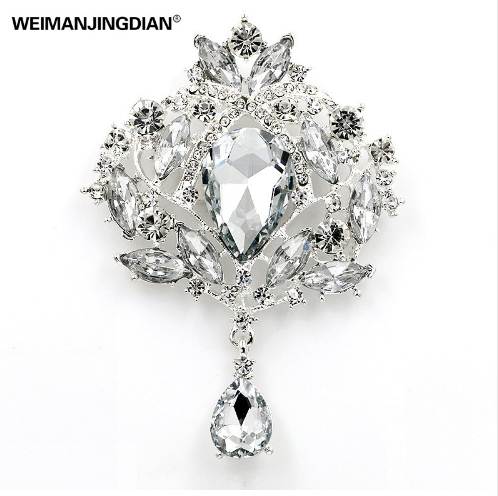 WEIMANJINGDIAN Brand High Quality Large Size Clear Crystal Water Drop Brooch Pins for Women or Wedding in Silver Color Plated
WEIMANJINGDIAN Brand High Quality Large Size Clear Crystal Water Drop Brooch Pins for Women or Wedding in Silver Color Plated