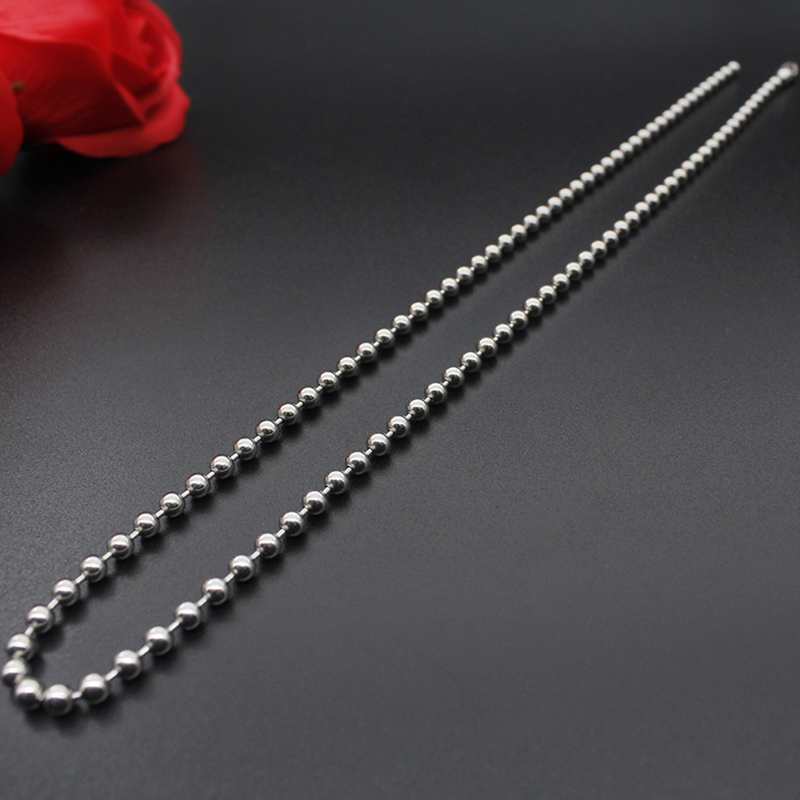 316L Stainless Steel Bead Ball Chains Link Necklace Jewelry High Quality Accessories Lobster Clasps Chain Jewelry 18inch-35inch