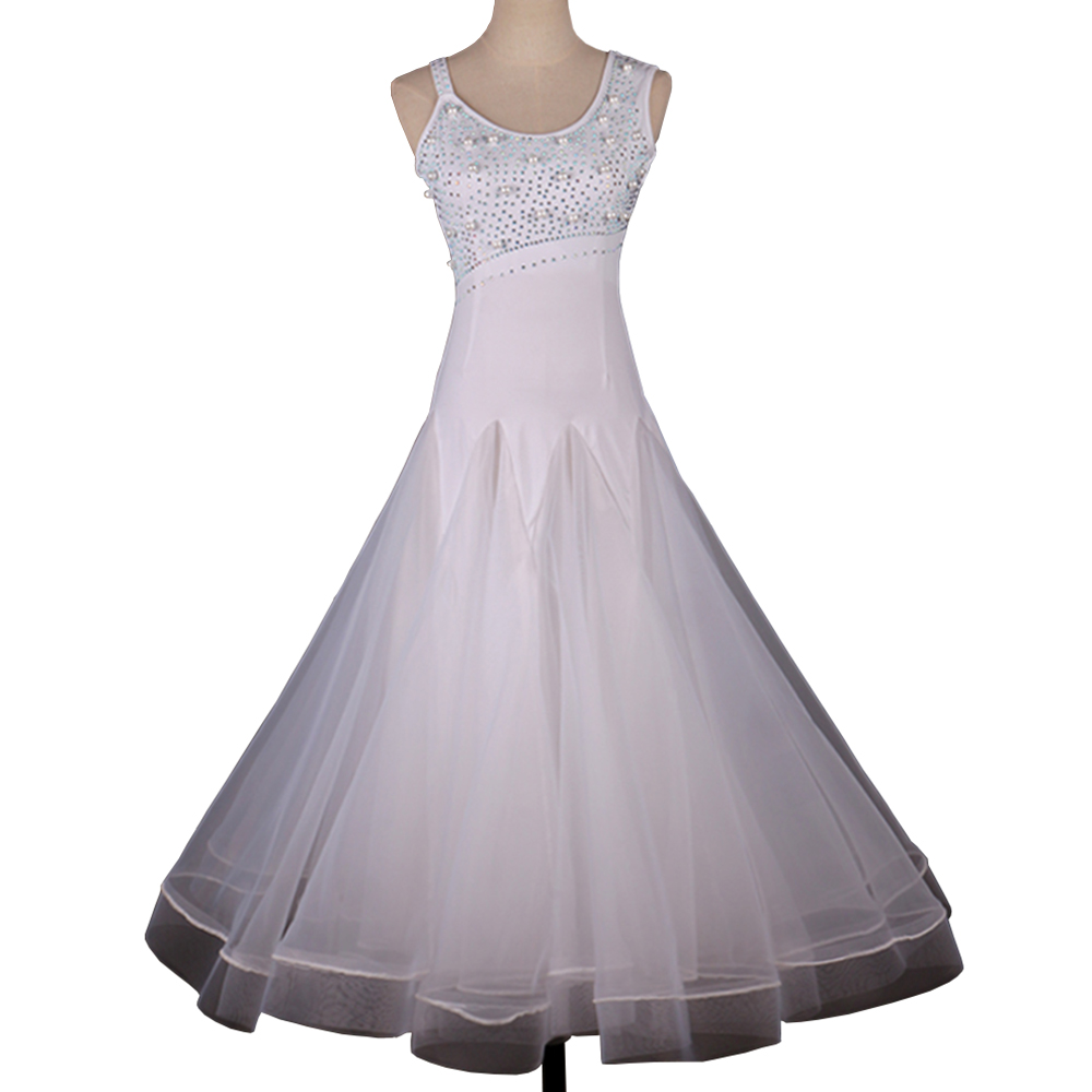 LUXURY Ballroom Dance Competition Dresse Flamenco Standard Dance Dresses Waltz Tango D0413 White with Rhinestones Big Sheer Hem
LUXURY Ballroom Dance Competition Dresse Flamenco Standard Dance Dresses Waltz Tango D0413 White with Rhinestones Big Sheer Hem