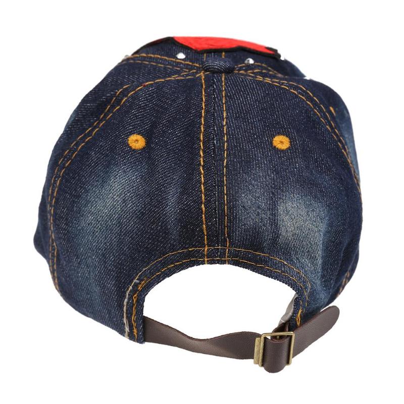 Bling Rhinestone Flower Denim Baseball Cap Women Fashion Embroidery Rose Snapback Hat Size Adjustable Caps