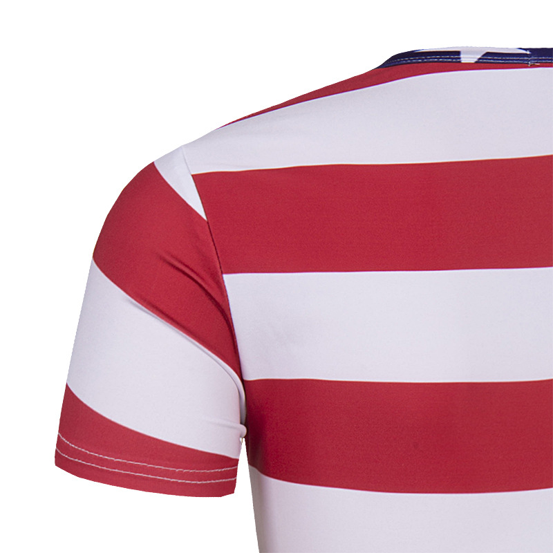 World Cup USA 3D Printed Soccer Fans T Shirts Stripe Star Short Sleeve Casual Men T Shirts Plus Size M-2XL