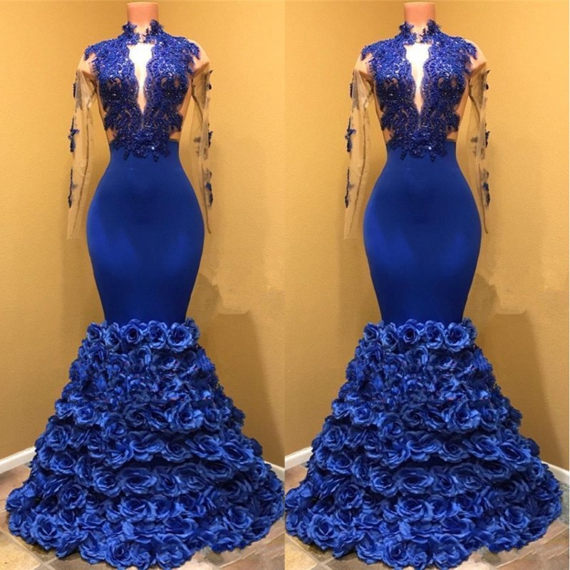 Cascading Ruffles Royal Blue 2020 Prom Dresses High Neck With Illusion Long Sleeves 3D flowers Floral Evening Gowns For Graduation Dress, Light yellow
Cascading Ruffles Royal Blue 2020 Prom Dresses High Neck With Illusion Long Sleeves 3D flowers Floral Evening Gowns For Graduation Dress, Light yellow