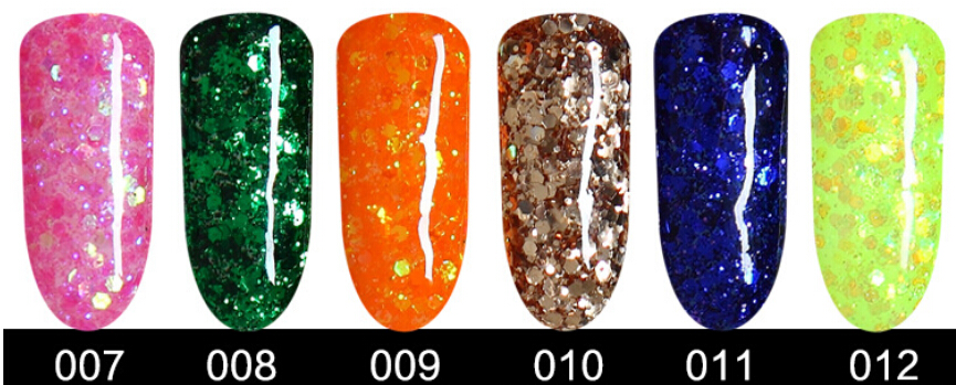 Nail Gel Manicure UV Gradual Change Color Glue Laser Sequins Polish Flicker 1-100