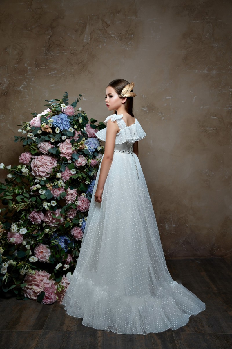 pentelei bohemian flower girl dresses for weddings beads a line little kids baby gowns custom made tulle communion dress