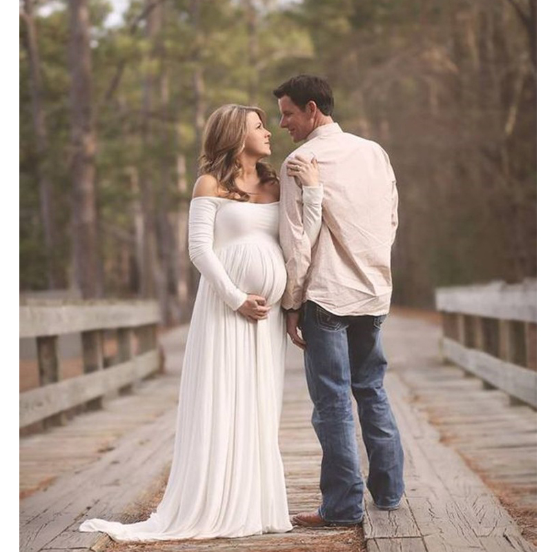 Envsoll Maternity Dress for Photo Shoot Maxi Gown Maternity Chiffon Dress For Pregnant Women  Photography Props