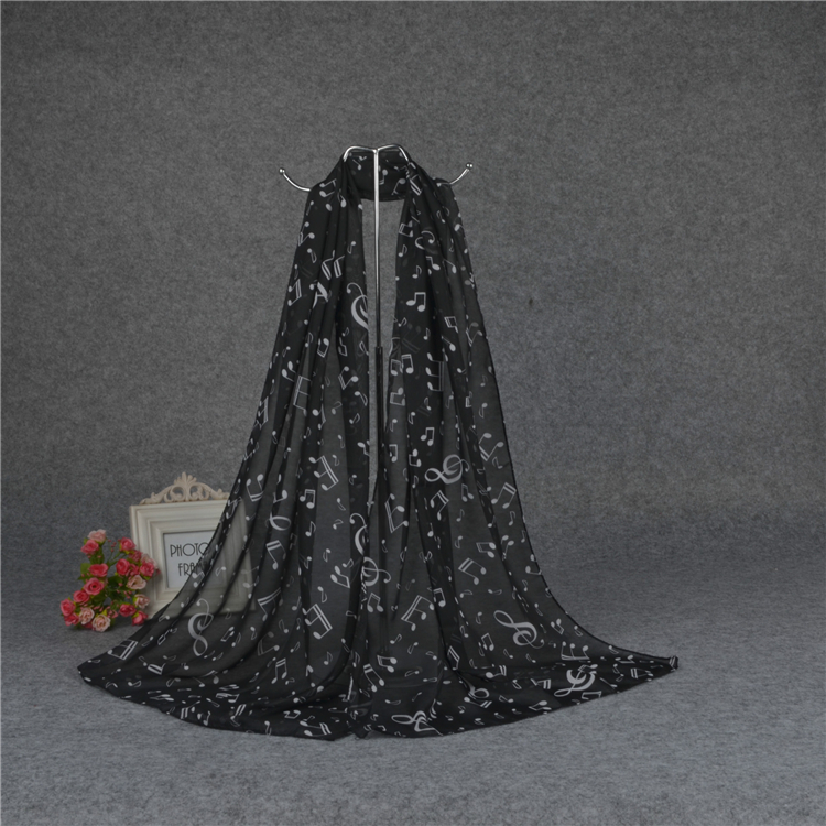 Party Favor Women chiffon scarves happy music notes scarves high quality printed scarf 5 colours Scarf Shawl kid Shawl for gifts LT1129