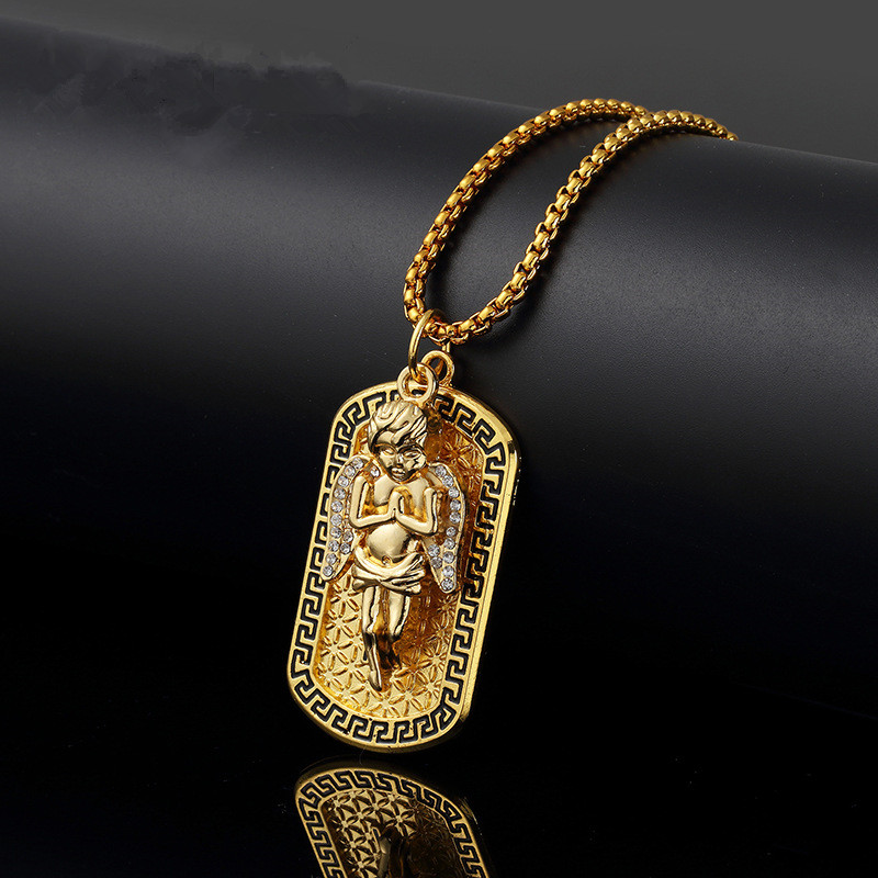 Fashion Mens Necklace Jewelry Street Dance Angel Medal Pendant Rock Micro Hip Hop Necklaces For Men 75cm Long Chains
Fashion Mens Necklace Jewelry Street Dance Angel Medal Pendant Rock Micro Hip Hop Necklaces For Men 75cm Long Chains