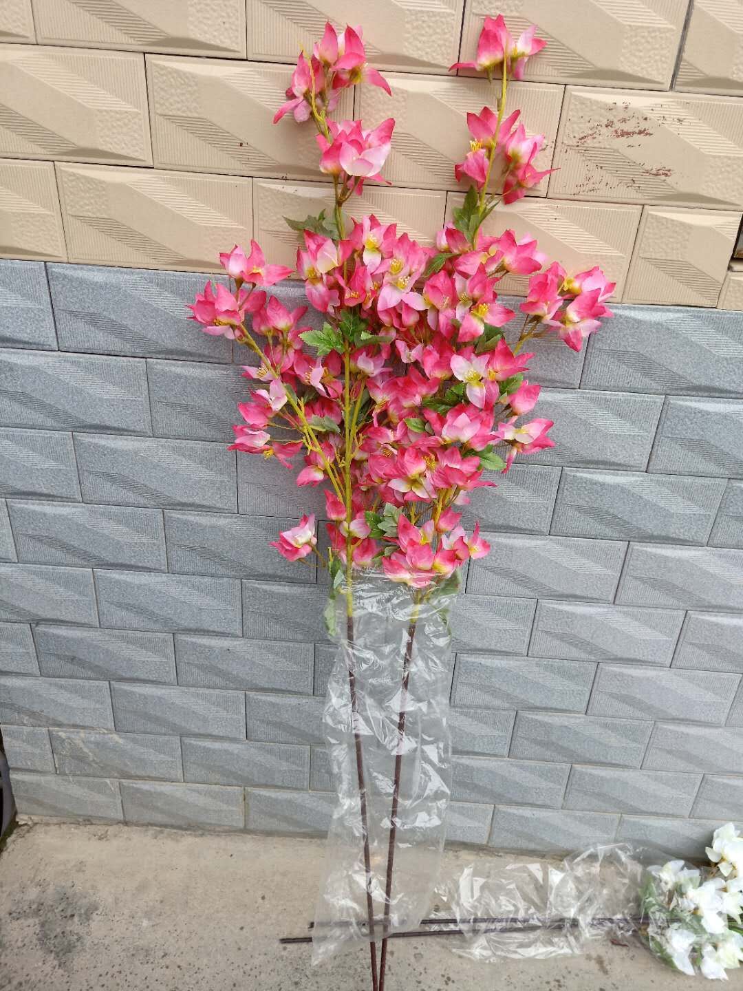 Artificial flowers Cherry blossom bougainvillea speetabilis optional wedding decoration sakura 46Inch 120 cm long free shipping SF011