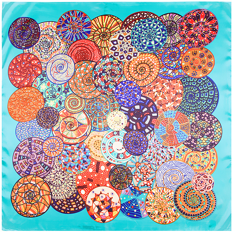 Square Print Scarf Women Foulard Femme Echarpe Large Silk Red Bandana Scarfs For Ladies Wholeshale 90*90CM