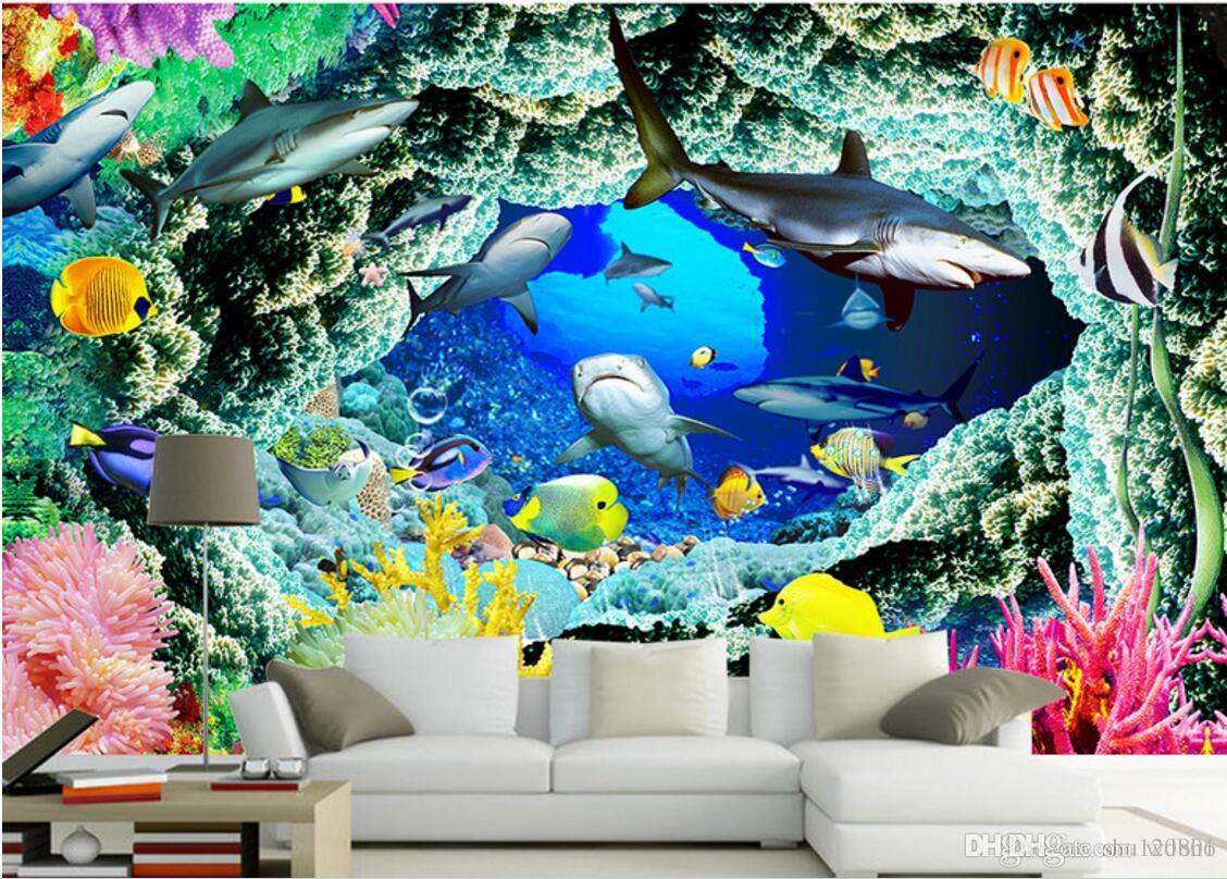 3d wallpaper custom photo Shark cave underwater world children's room Home decor 3d wall murals wallpaper for walls 3 d living room, Non-woven fabric
3d wallpaper custom photo Shark cave underwater world children's room Home decor 3d wall murals wallpaper for walls 3 d living room, Non-woven fabric