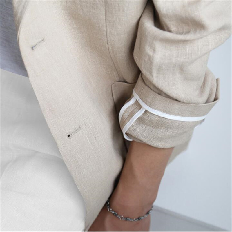 Simple Men Blazer Casual Loose Baggy Blazer Mens Cotton And Linen Summer Breathable Thin Homme Big Size 3XL DS5012