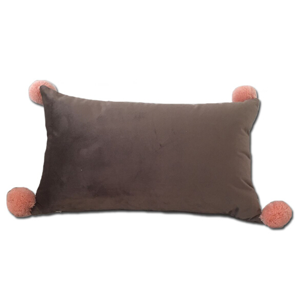 Velvet Cushion Triangle Rectangle Lovely Flush Pompon Ball Cushion Pillow Sofa Car Chair Home Decorative Throw Pillows