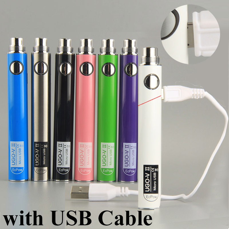 UGO-V II Vape Battery E Cig Rechargeable Micro USB Passthrough 650 900mAh Fit Atomizers Vapor Cartridges Preheating Batteries with USB Cable
UGO-V II Vape Battery E Cig Rechargeable Micro USB Passthrough 650 900mAh Fit Atomizers Vapor Cartridges Preheating Batteries with USB Cable