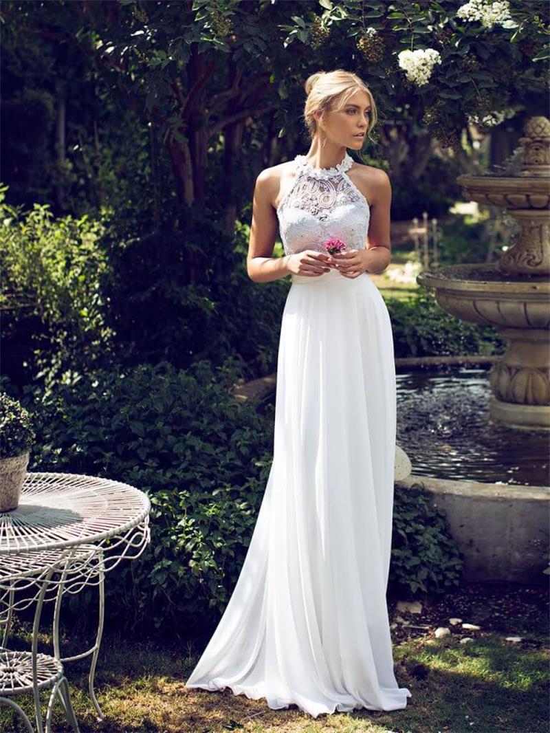 riki dalal beach wedding dresses halter lace appliques illusion bridal gowns floor length bohemia wedding dress sexy back