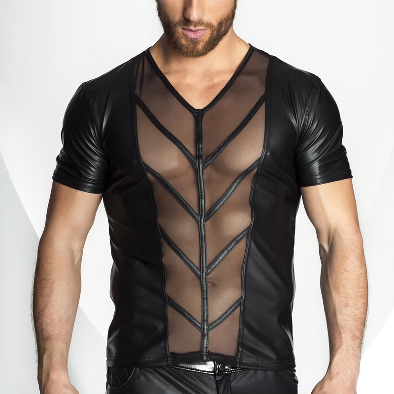 Faux Leather Mesh T shirt Men Tops Hip Hop Summer T-shirts Men Sexy Fitness Male Tees Black Plus Size S-XXL, White;black
Faux Leather Mesh T shirt Men Tops Hip Hop Summer T-shirts Men Sexy Fitness Male Tees Black Plus Size S-XXL, White;black
