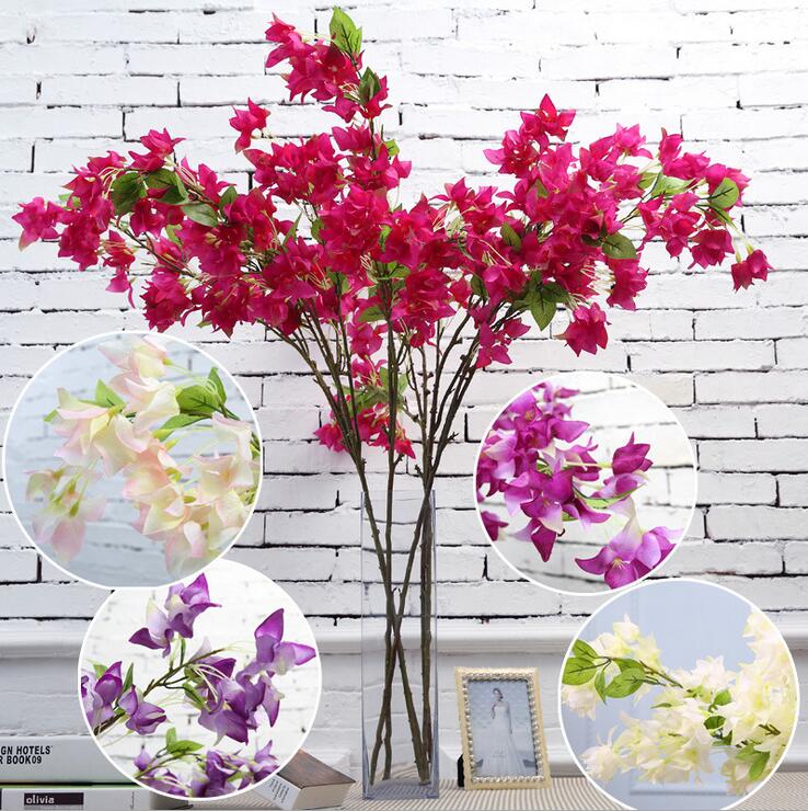 Artificial flowers Cherry blossom bougainvillea speetabilis optional wedding decoration sakura 46Inch 120 cm long free shipping SF011