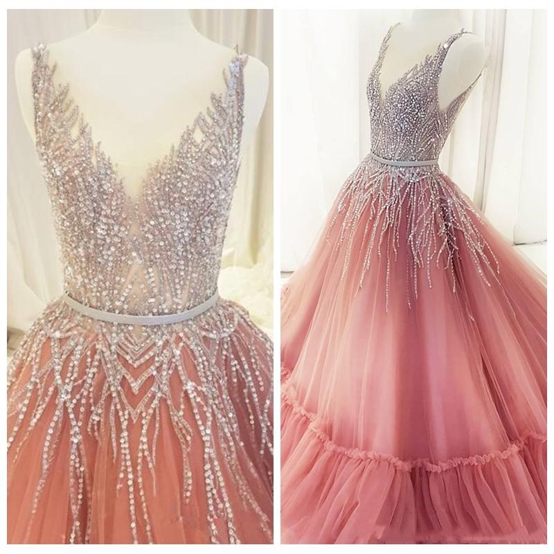 Major Beading 2018 Prom Dresses Long Deep V Neck Sash Tulle Celebrity Quinceanera Dress Tulle Sweep Train Luxury Evening Dress, Lavender
Major Beading 2018 Prom Dresses Long Deep V Neck Sash Tulle Celebrity Quinceanera Dress Tulle Sweep Train Luxury Evening Dress, Lavender
