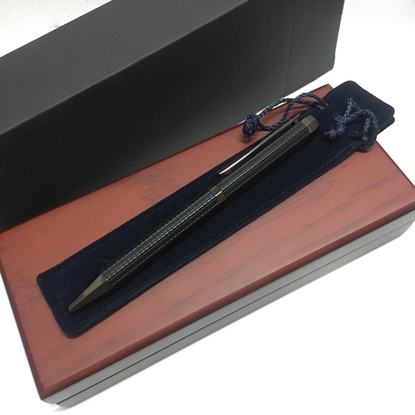wholesale Fashion Gift Metal Hexagonal grid checkered red wood box Classical Ballpoint Pen for writing