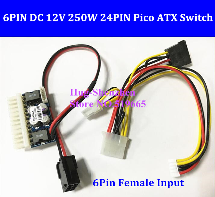 NEW PCI-E 6pin female Input DC-ATX-250W 24pin Power Supply Module Swithc Pico PSU Car Auto Mini ITX High DC-ATX power module ITX Z1
NEW PCI-E 6pin female Input DC-ATX-250W 24pin Power Supply Module Swithc Pico PSU Car Auto Mini ITX High DC-ATX power module ITX Z1