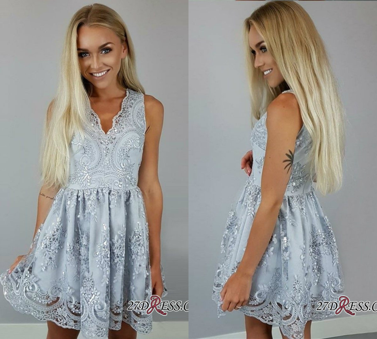 2019 Homecoming Dresses V Neck Lace Appliques A Line Cheap Cocktail Dress Sleeveless Girls Short Prom Dress Party Wear
