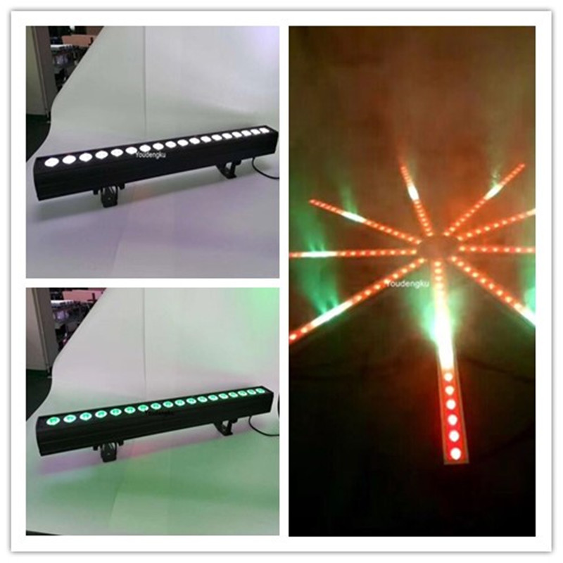 2 pieces Indoor Non-waterproof RGBWA 5in1 led wall wash light bar DMX512 led strip 18x15w stage led wall washer