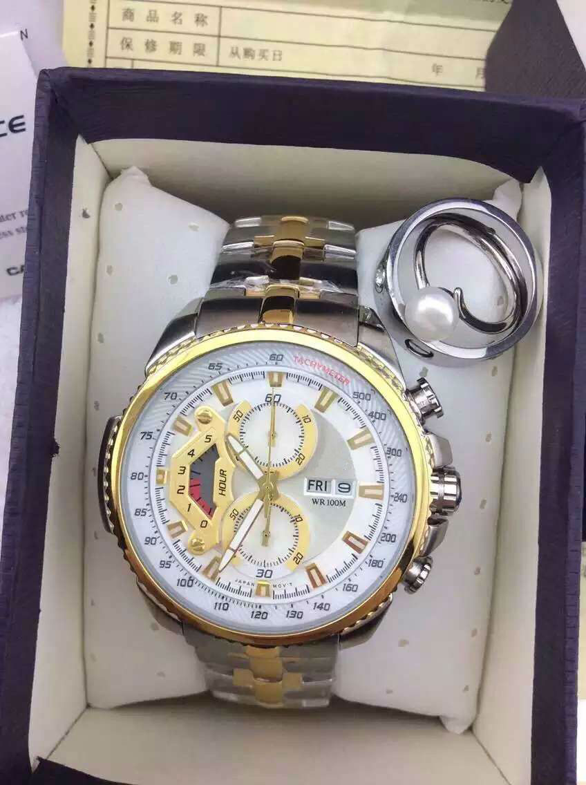 EF-558 EFR white gold watch Mens Steel band CAS quartz Movement men Watch Silver Black FOR male watch.
EF-558 EFR white gold watch Mens Steel band CAS quartz Movement men Watch Silver Black FOR male watch.