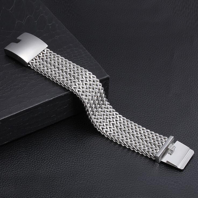 30MM Heavy Punk Men Women Fashion Bike Chain Bracelet Jewelry Hiphop Gold SIlver Black boys 316L Titanium Stainless Steel Biker Mesh Bracelets Men