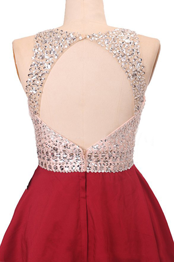 2018 New Arrival Cheap Short Homecoming Dresses Plus Size Beaded Crystals Graduation Gown Formal Prom Cocktail Party Gown QC1161