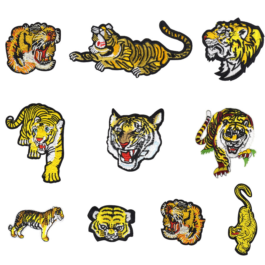10 Styles Tiger Series Patches for Clothing Iron on Transfer Applique Cool Patches for Jacket Coats DIY Sewing on Embroidered Stickers
10 Styles Tiger Series Patches for Clothing Iron on Transfer Applique Cool Patches for Jacket Coats DIY Sewing on Embroidered Stickers
