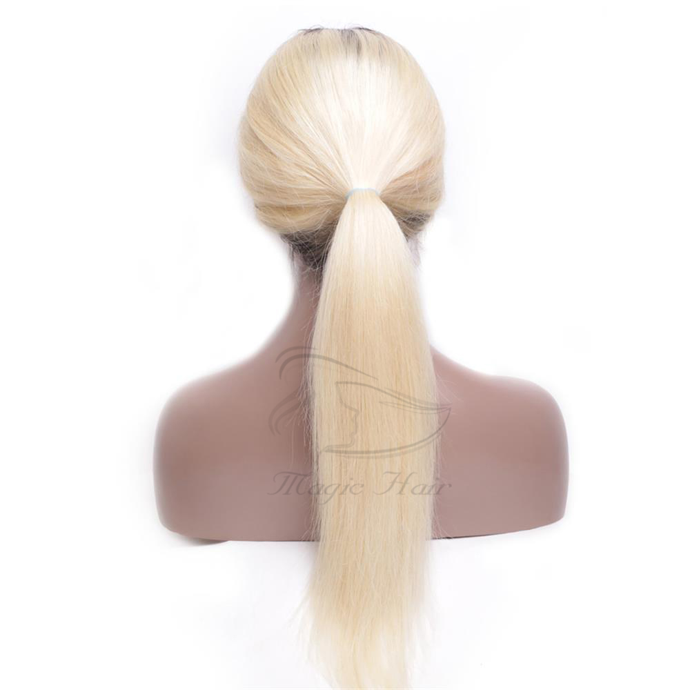 Full Lace Human Hair Wigs 150 Density Brazilian Human Hair ombre Color T1B/ 613# Straight Thick Glueless Lace Front Wigs With Baby Hair