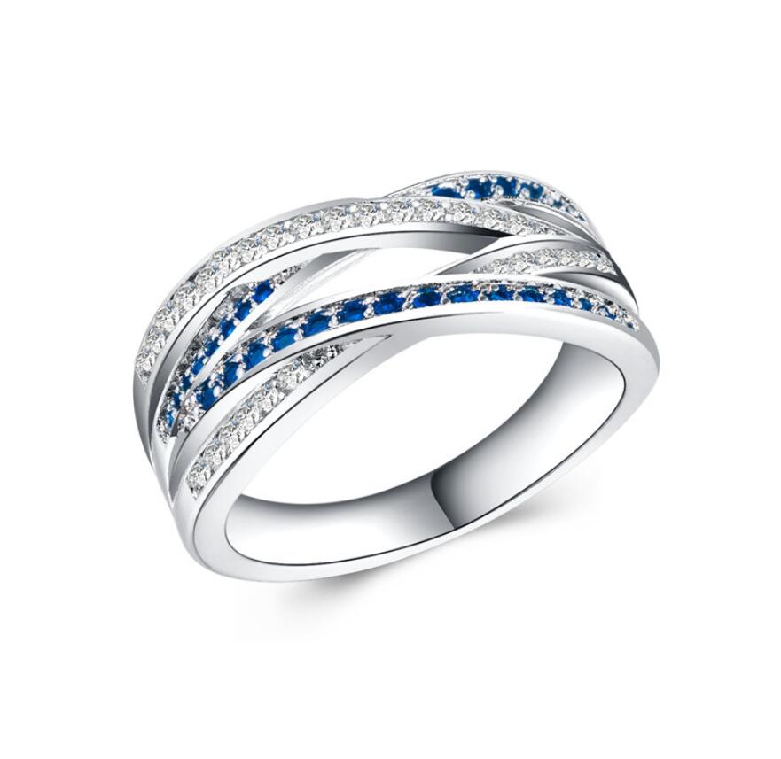 Victoria Wieck Classical Luxury Jewelry 925 Sterling Silver Filled Multi Color Gemstones Fine Sapphire CZ Diamond Women Wedding Cross Ring