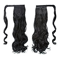 Loose wave straight Ponytail hairpiece natural black wet wavy drawstring ponytail hair extension clip in 100g-140g