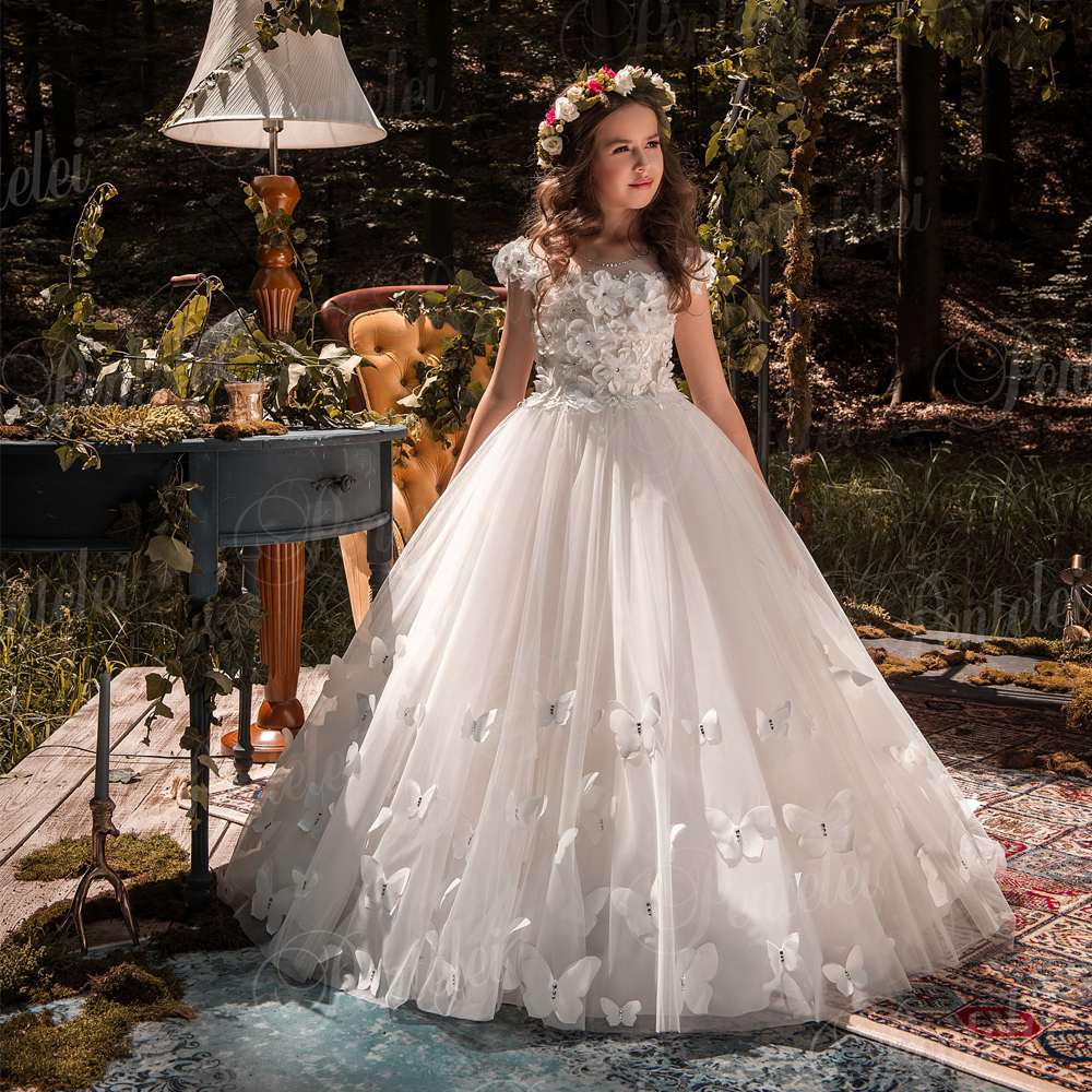 Cute Pure White Flower Girls Dresses 3D Lace Applique Sheer Back Pageant Dress Custom Made Communion Gowns 2108, Fuchsia
Cute Pure White Flower Girls Dresses 3D Lace Applique Sheer Back Pageant Dress Custom Made Communion Gowns 2108, Fuchsia