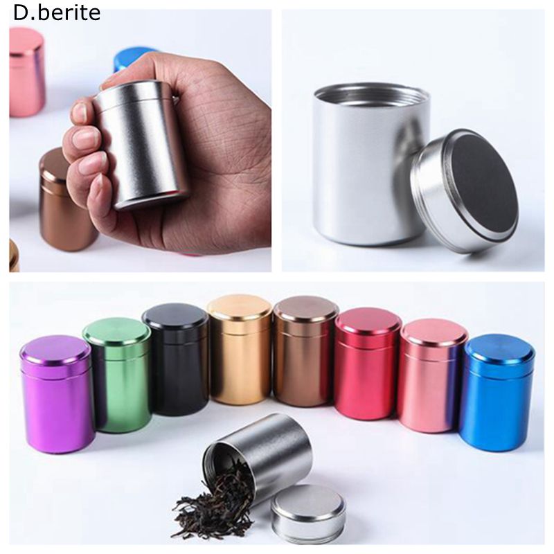 

1pcs New Small Metal Aluminum Sealed Portable Travel Caddy Airtight Smell Proof Container Stash Jar LWW9027