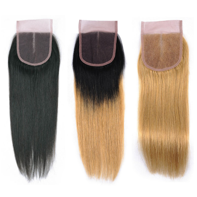 100% Virgin Human Hair Straight Natural Color #27 #1B/27 Ombre Color Straight Middle Part Lace Closure Only 130% Density Sale By Piece от DHgate WW