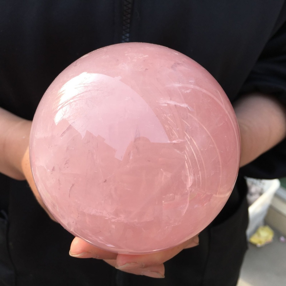 Big Size Natural pink rose quartz Sphere crystal ball healing7344677