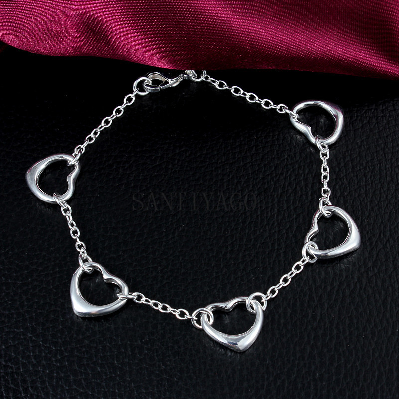 925 sterling silver plated love charm bracelets new women heart lovers high quality fashion jewelry women gifts, Black
925 sterling silver plated love charm bracelets new women heart lovers high quality fashion jewelry women gifts, Black